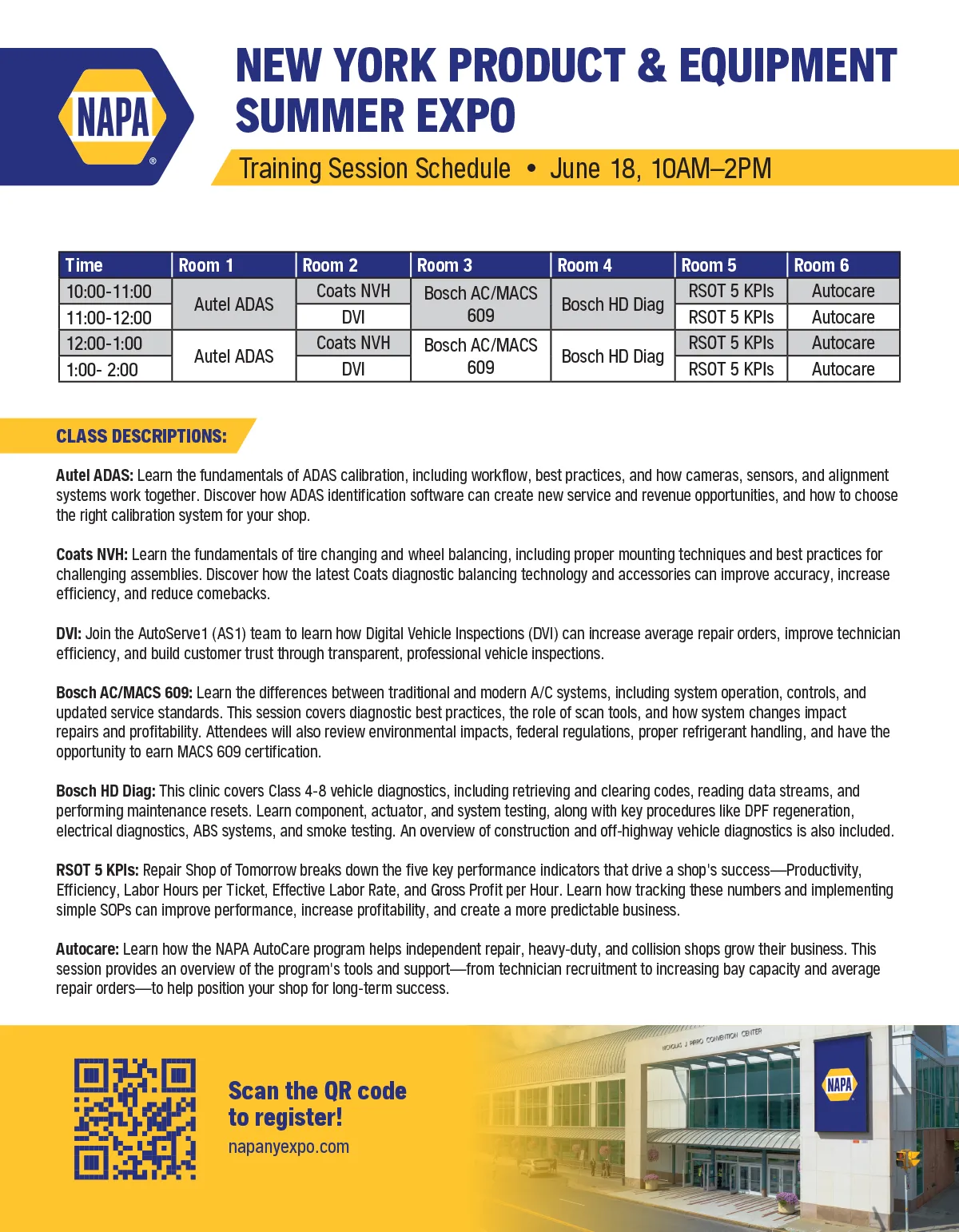 NAPA NY Expo Classes