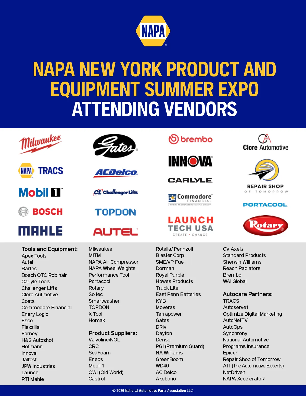 NAPA NY Expo Vendors